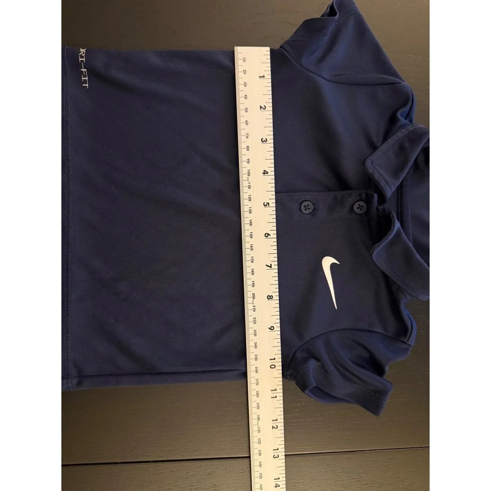 Nike Baby Swoosh‎ Collared Polo Shirt Toddler Boys 12m Navy Short Sleeve Tagless